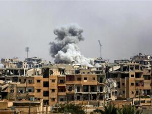US-led coalition airstrike in the western al-Daraiya neighborhood of the embattled northern Syrian city of Raqqah. (AFP/ File Photo)