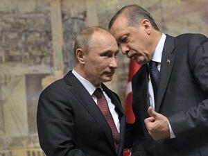 الزعيمان الروسي فلاديمير بوتين والتركي رجب طيب اردوغان