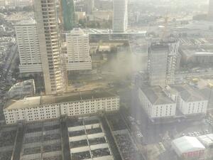 الدخان يتصاعد من موقع التفجير في أزمير التركية