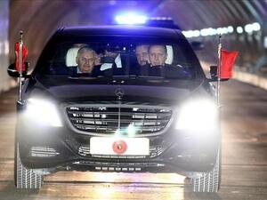 In October, President Recep Tayyip Erdogan drove the first car through the tunnel. (Anadolu Agency)