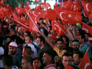 Pro-Erdogan supporters celebrate in Ankara on July 17, 2016 following the failed coup attempt. (AFP/Adem Altan)  