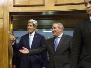 US Secretary of State John Kerry gives a press conference with Jordanian Foreign Affairs minister Nasser Judeh. (AFP/File)