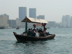 Abra carrying passengers across Dubai Creek within Dubai, United Arab Emirates. (File) 