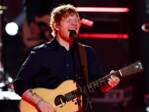 Ed Sheeran plays at the Autism Rocks Arena, Dubai /AFP 