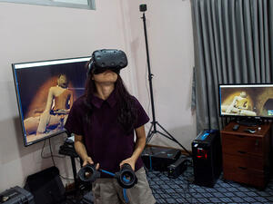 The UAE, famed for its ambition – and accomplishments – in being number one, has many virtual reality (VR) dabblers who are slowly ushering edutainment towards the immersive experience.(AFP/ File Photo)