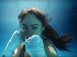 An image from Nike's new video clip featuring female Jordanian boxer Arifa Bseiso [Twitter]