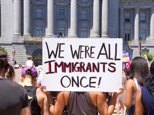 Thousands of protestors in a "Families Belong Together" march to City Hall, protesting Trump's "Zero Tolerance" policy and the separation of families.. (Shutterstock/ File photo)