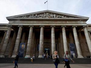 Gallery 51 in the British Museum has been renamed the “Sheikh Zayed bin Sultan Al Nahyan Gallery for Europe and the Middle East”. (Niklas Halle'n /AFP)