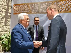 The Duke of Cambridge (right) meets Palestinian Authority President Mahmoud Abbas (left) in Ramallah. (Shutterstock/ File Photo)