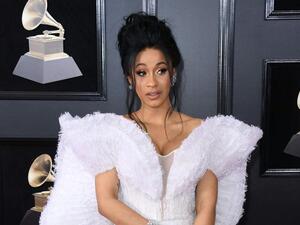 Cardi B arrives for the 60th Grammy Awards on January 28, 2018, in New York. ( AFP)