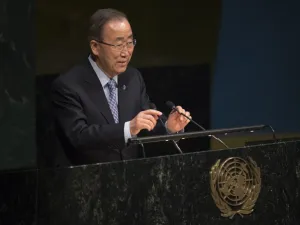 Ban Ki-moon and Jim Yong Kim will be also joined by the President of the Islamic Development Bank Group Mohammed Ali Al Madani in their visit to Lebanon. (AFP/Don Emmert) 