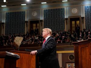 US President Donald Trump delivers the State of the Union address at the US Capitol in Washington, DC, on February 5, 2019. (AFP)