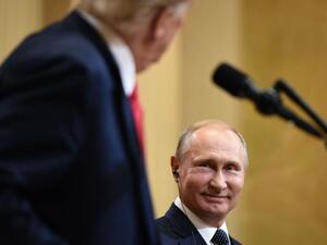 U.S. President Trump with Russian Leader Putin during meeting in Finland. (AFP/ File)