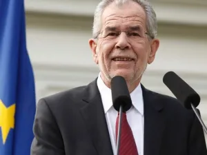 Austrian President Alexander Van der Bellen during a Press conference in Vienna, Austria. (AFP/ File)