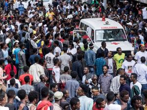 The blast occurred in a packed public square as Ethiopia's new Prime Minister Abiy Ahmed was wrapping up a speech. (AFP/ File)
