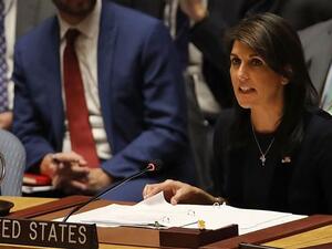 US Ambassador to the UN, Nikki Haley, speaks at the Security Council urging for rapid actions against Moscow after spy attack incident in UK. (AFP/ File Photo)