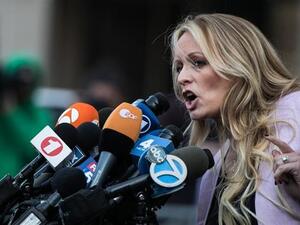 Adult film actress Stephanie Clifford, also known as Stormy Daniels, speaks in US Federal Court, in Lower Manhattan, New York. (AFP/ File Photo))