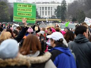 Anti-Trump protests in Washington over the weekend (Robyn Beck/AFP)