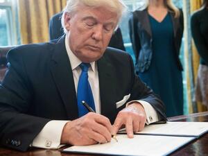Trump signed another executive action Friday to bolster military spending and, according to the president, "begin the great rebuilding of the armed services of the United States". (Twitter)