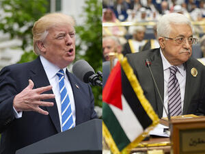 US President Donald Trump and Palestinian President Mahmoud Abbas. (AFP/File)