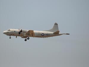 U.S. Navy P3 Orion maritime surveillance aircraft taking off from the Comalapa air base, 40 km south of San Salvador, on May 13, 2009. (AFP/ File Photo)