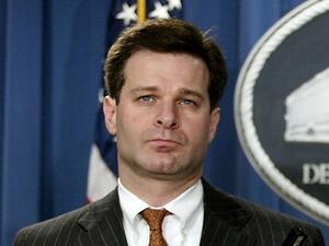 This file photo taken on August 20, 2004 shows US Attorney General for the Criminal Division, Christopher Wray, during a press conference at the Justice Department in Washington, DC. (AFP/File)