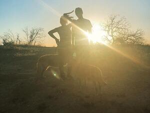 Healthy excursion: Duff and Luca looked to be enjoying nature on the sunny day. (Hilary Duff/ Instagram)