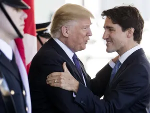 Bosom pals again: US president Donald Trump greets visiting Canadian prime minister Justin Trudeau at the White House in Washington, DC. (AFP/ File)