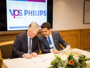 During the signing at the World Economic Forum in Davos.