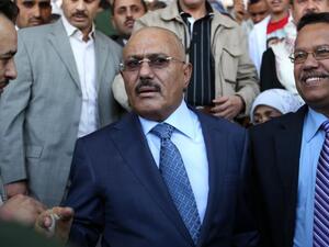 Former Yemeni President Ali Abdullah Saleh said Saturday he was open to talks with the Saudi-led coalition fighting Houthi rebels to end the three-year conflict (AFP)