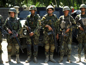 Afghan National Army soldiers at Camp Joyce base in Kunar Province. (AFP/File)