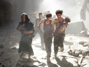 The Syrian regime has been heavily criticized for its use of "barrel bombs," explosive barrels that are dropped from helicopters. (AFP/File)