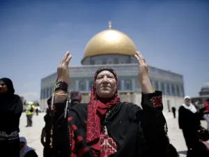 Commercial activity in the West Bank's Nablus district was stopped for two hours to bring attention to Israeli violations at the al-Aqsa Mosque. (AFP/File)