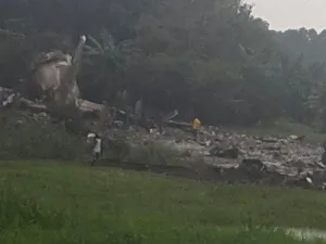 صورة تظهر حطام الطائرة