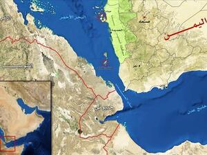 مضيق باب المندب الذي يفصل شبه جزيرة العرب عن القرن الأفريقي والبحر الأحمر عن بحر العرب، ممر حيوي لشحنات نفط دول الخليج 