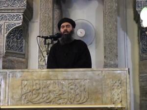 Daesh leader Abu Bakr al-Baghdadi giving a rare televised speech (YouTube)