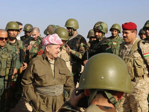 Barzani praised Peshmerga forces for their success in Sinjar. The advancement freed hundreds of Ezidi Kurds who had been trapped there by Daesh. (AFP/File)
