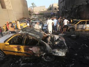 Car explosion in the city of Baquba, east of the Iraqi capital Baghdad. (AFP photo)
