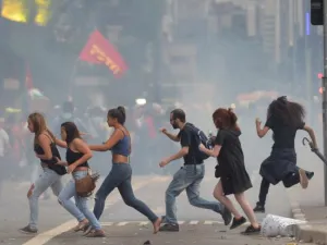 تسعى المتظاهرات المحتشدات تحت وسم (#نوت هيم) للحشد ضد التصويت لبولسونارو الذي استخف بجرائم الاغتصاب 