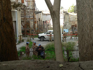 UN soldiers are seen at the buffer zone dividing Turkish and Greek Cyprus. (Flickr)
