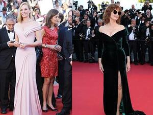 بيلا حديد بفستان من دار أزياء Alexandre Vauthier وسارة بفستان من مخملي