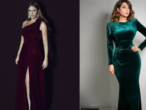 الفساتين المخملية تمنحك الدفء والأناقة وتزيد من مظهرك فخامةً وأنوثة