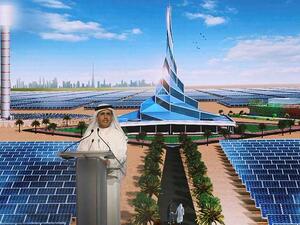 ﻿دبي: وضع حجر الأساس لأكبر مشروع استثماري للطاقة الشمسية المُركَّزة في العالم

