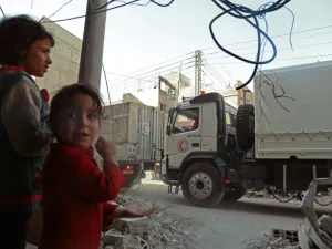 Dozens of United Nations trucks carrying aid reached (AFP/File Photo)
