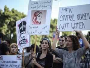 Women in Cairo demonstrate against the Egypt's high levels of sexual harassment.  (AFP/File)