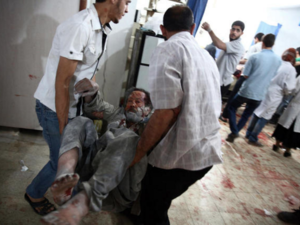 A file photo of one of the many improvised field hospitals in Syria. (AFP/File)