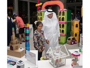 Dr. Khalid Klefeekh Al Hajri, QSTec CEO and Chairman, at a Shams Generation exhibition