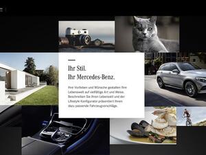 تعتقد مرسيدس أن الأعداد الخيارات المتنوعة من سياراتها قد تكفي حاجة الزبائن من جميع الشرائح، مع هذا الحل يستطيع العملاء تحديد تفضيلاتهم لتساؤلات متعلقة بالسفر، والموسيقى، والأنشطة، وأكثر