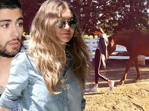 Zayn Malik has revealed he is having joint horse riding lessons with his girlfriend Gigi Hadid, who he says is a natural equestrian. (FameFlynet/Instagram/gigihadid)