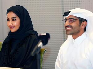 Mohammed Fakhroo, Community Outreach Director and Machaille Al-Naimi, President of Community Development during the launching.